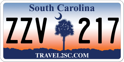 SC license plate ZZV217