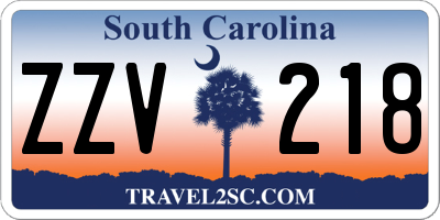 SC license plate ZZV218