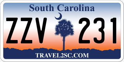 SC license plate ZZV231