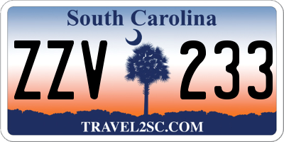 SC license plate ZZV233