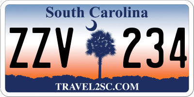 SC license plate ZZV234