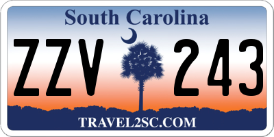 SC license plate ZZV243