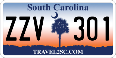 SC license plate ZZV301