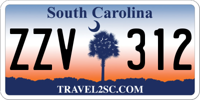 SC license plate ZZV312