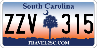 SC license plate ZZV315