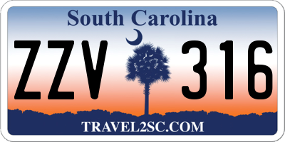 SC license plate ZZV316