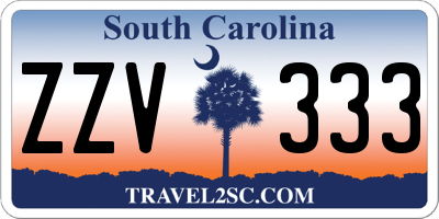SC license plate ZZV333