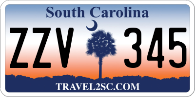 SC license plate ZZV345