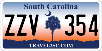 SC license plate ZZV354