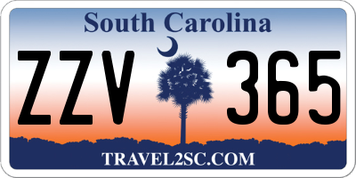 SC license plate ZZV365