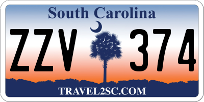 SC license plate ZZV374