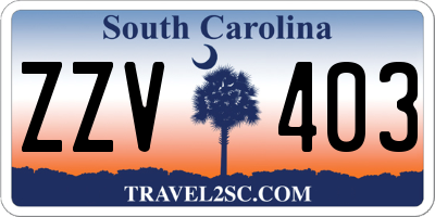 SC license plate ZZV403