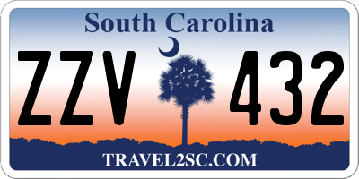 SC license plate ZZV432