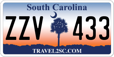 SC license plate ZZV433