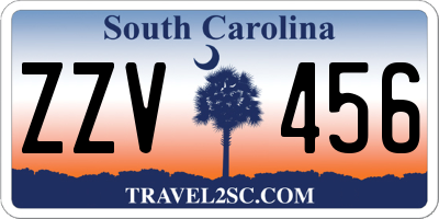 SC license plate ZZV456