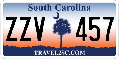 SC license plate ZZV457