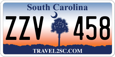 SC license plate ZZV458