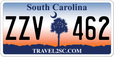 SC license plate ZZV462