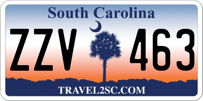 SC license plate ZZV463