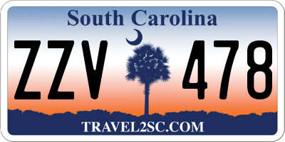 SC license plate ZZV478