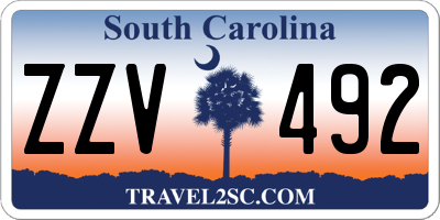 SC license plate ZZV492