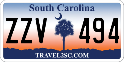 SC license plate ZZV494
