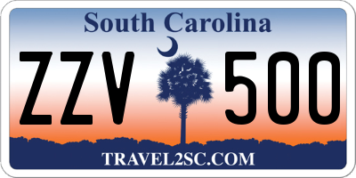 SC license plate ZZV500