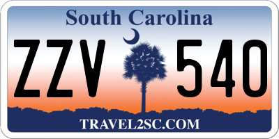 SC license plate ZZV540