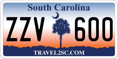 SC license plate ZZV600