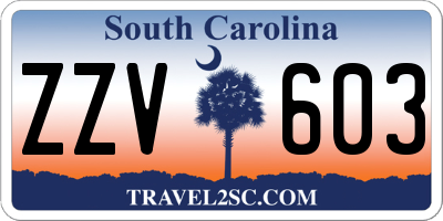 SC license plate ZZV603