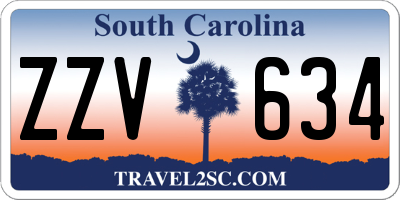 SC license plate ZZV634