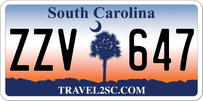 SC license plate ZZV647