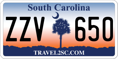 SC license plate ZZV650