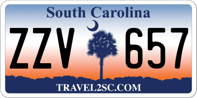 SC license plate ZZV657