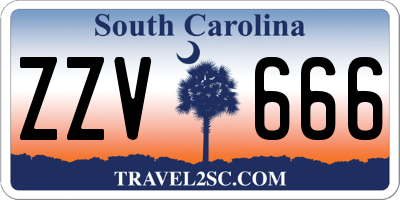 SC license plate ZZV666
