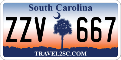 SC license plate ZZV667