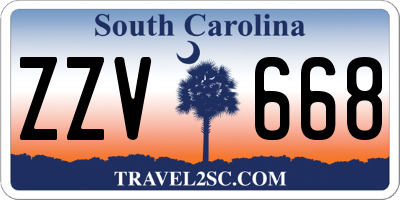 SC license plate ZZV668