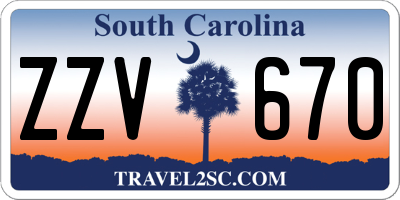 SC license plate ZZV670
