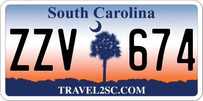 SC license plate ZZV674