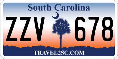 SC license plate ZZV678