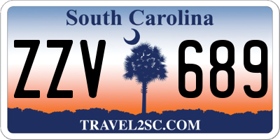 SC license plate ZZV689