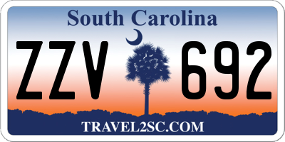 SC license plate ZZV692