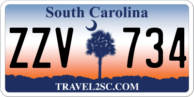 SC license plate ZZV734