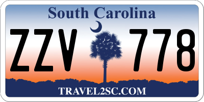 SC license plate ZZV778