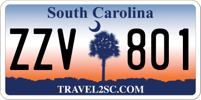 SC license plate ZZV801