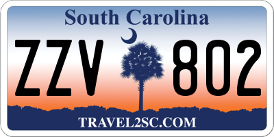 SC license plate ZZV802