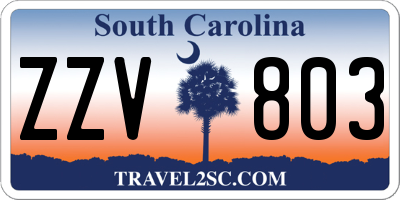 SC license plate ZZV803