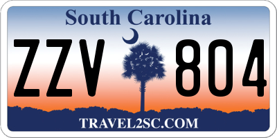 SC license plate ZZV804