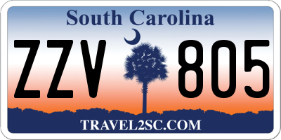 SC license plate ZZV805