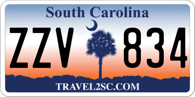 SC license plate ZZV834